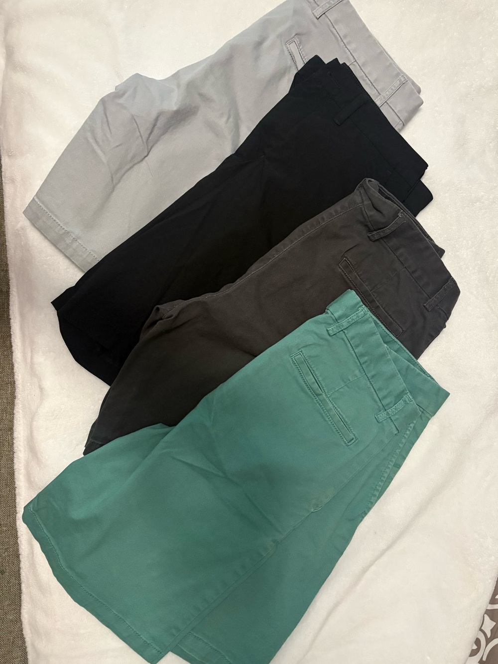 Old Navy Chino Shorts in Teal, Black, Dark Gray, Light Gray